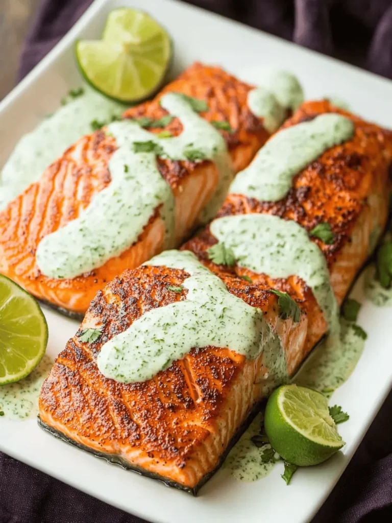 Skillet Seared Salmon with Creamy Cilantro Lime Sauce Magic
